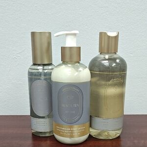 Bath & Body Works BLACK TEA Aromatherapy 3 Piece Body Care Bundle